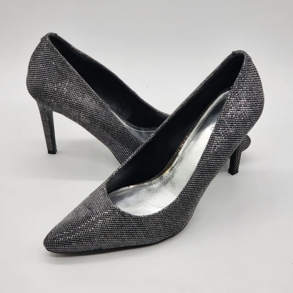 Jennifer Lopez Silver Mesh Stilleto Heels Size 9